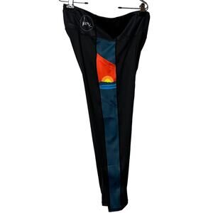 I WEAR LOCAL XL Women’s Black Sunrise Leggings Pockets Exercise  High-Rise